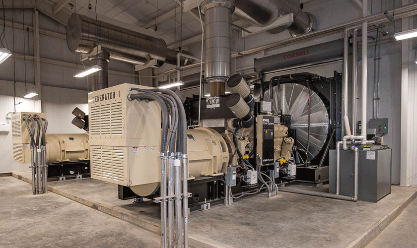 Inside of the building housing Frankfort Plant Board's Water Treatment Plant diesel power generation system